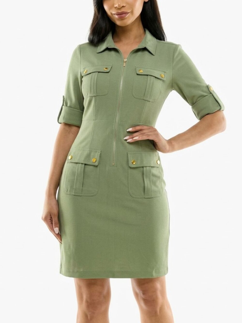 Sharagano Olive Mini Dress